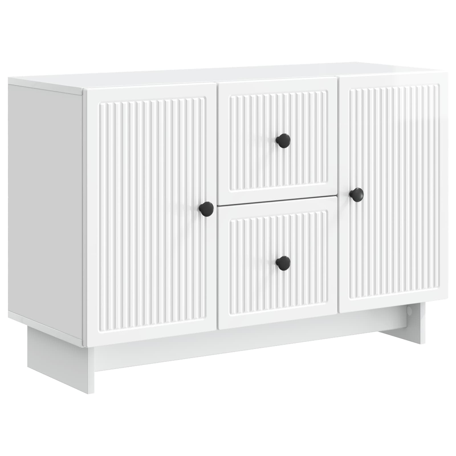 vidaXL Bufet Biały wysoki połysk 89 x 34,5 x 60 cm Drewno inżynieryjne