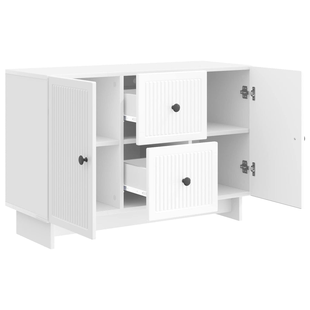 vidaXL Bufet Biały wysoki połysk 89 x 34,5 x 60 cm Drewno inżynieryjne