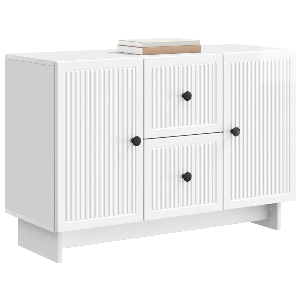 vidaXL Bufet Biały wysoki połysk 89 x 34,5 x 60 cm Drewno inżynieryjne