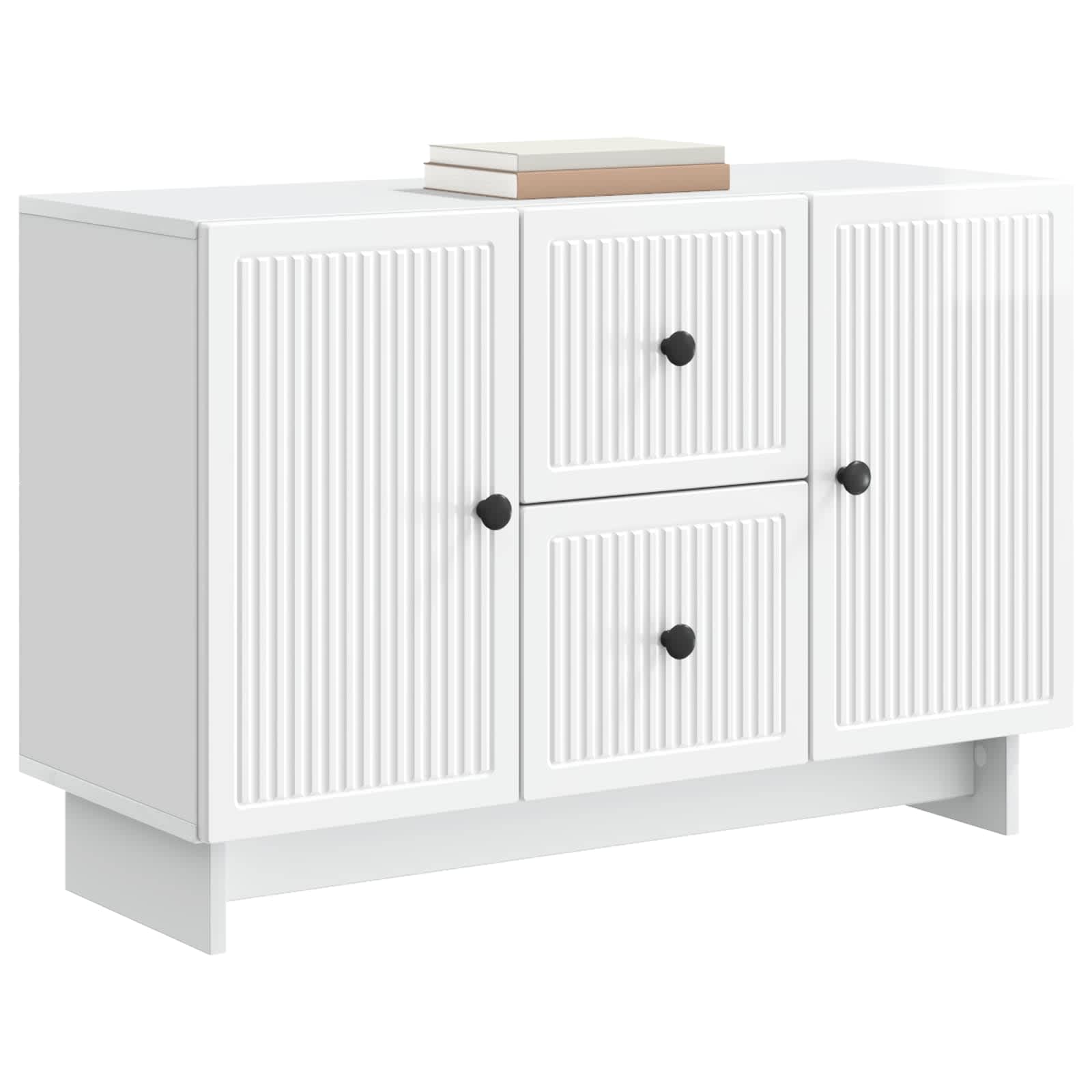 vidaXL Bufet Biały wysoki połysk 89 x 34,5 x 60 cm Drewno inżynieryjne
