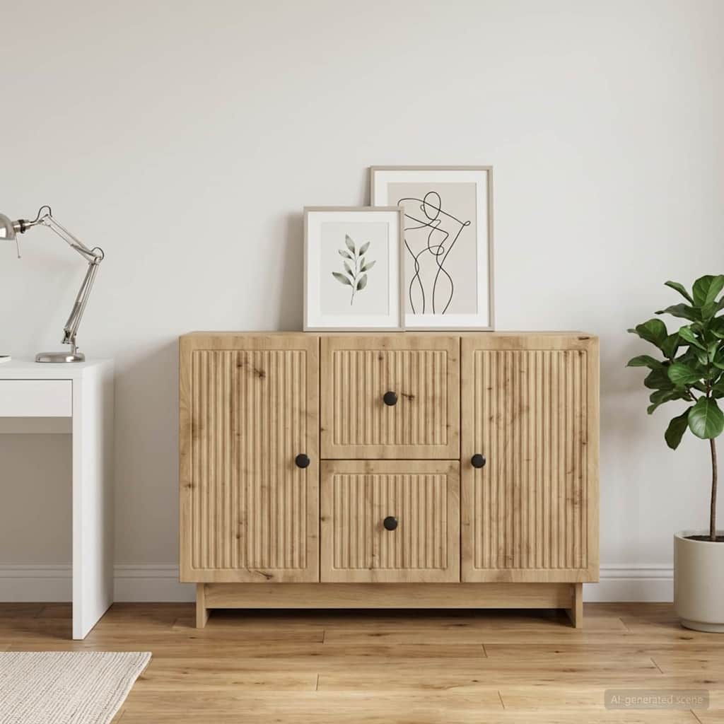 vidaXL Bufet Dąb artisan 89 x 34,5 x 60 cm Drewno inżynieryjne