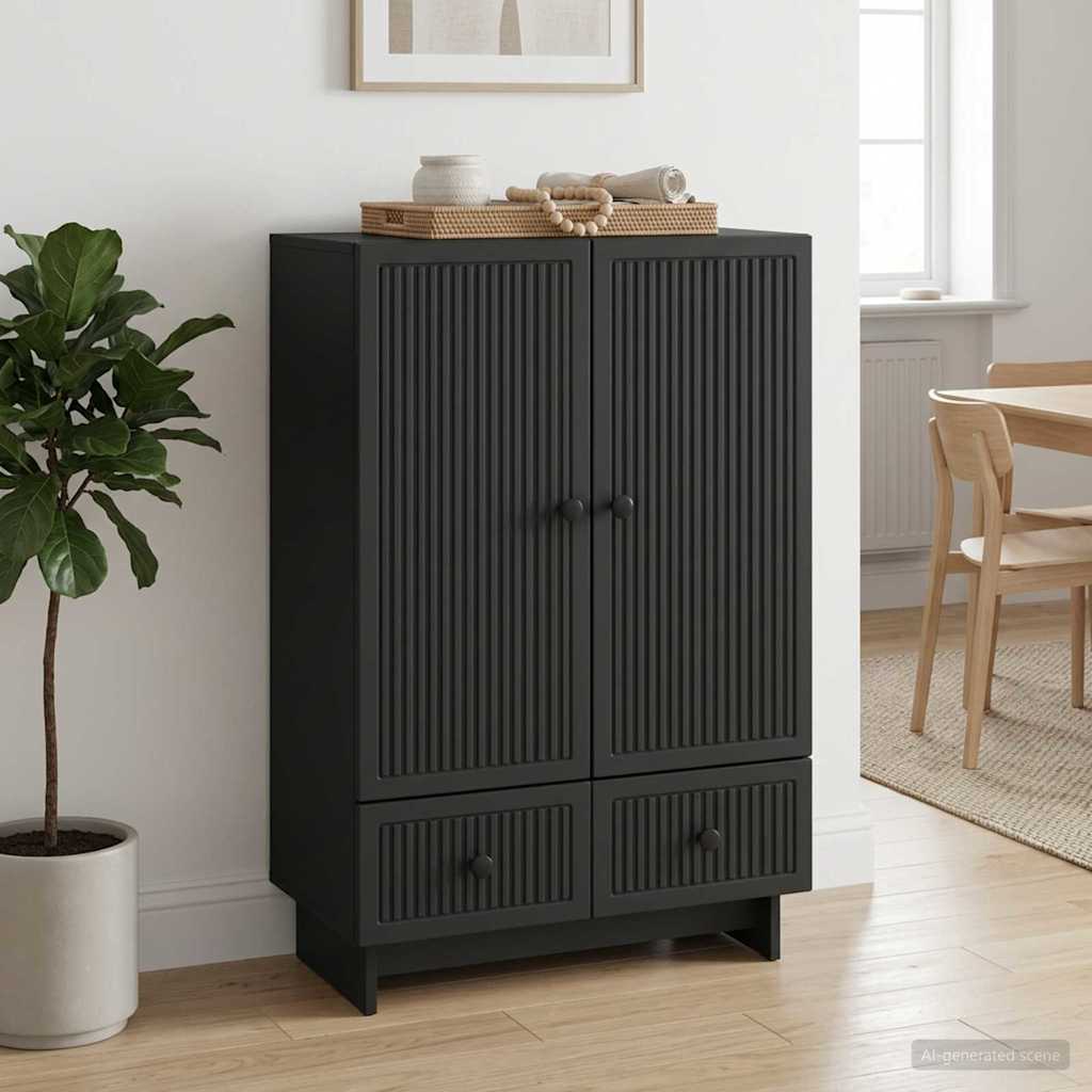 vidaXL Bufet Czarny 66 x 34,5 x 95 cm Drewno inżynieryjne