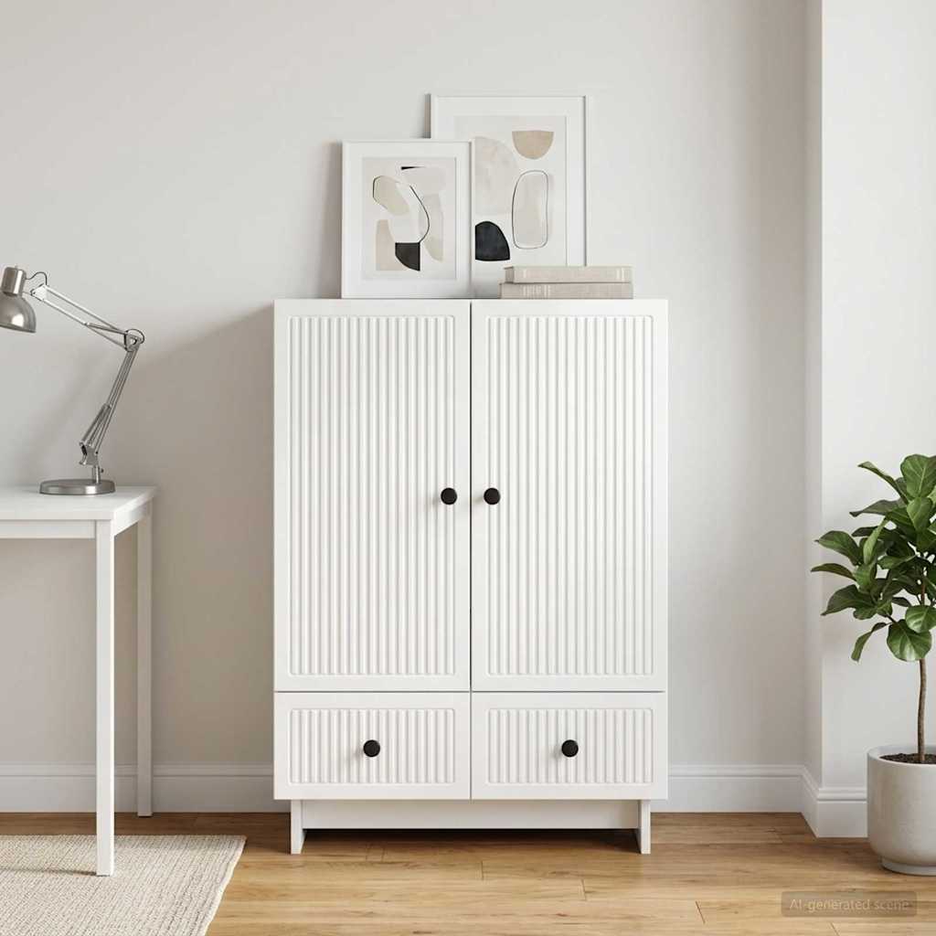 vidaXL Bufet Biały Wysoki Połysk 66 x 34,5 x 95 cm Drewno inżynieryjne