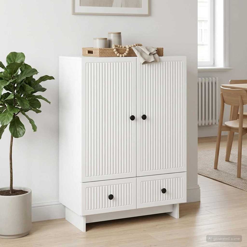vidaXL Bufet Biały Wysoki Połysk 66 x 34,5 x 95 cm Drewno inżynieryjne