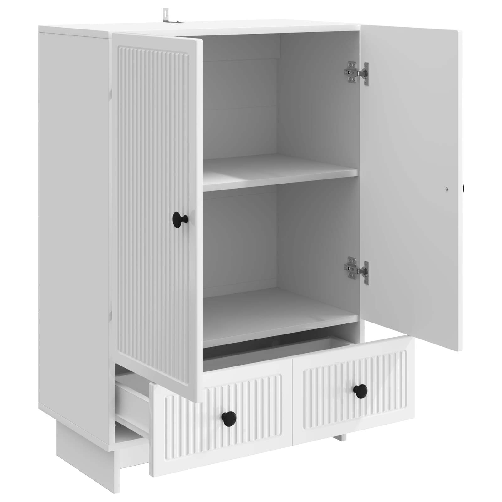vidaXL Bufet Biały Wysoki Połysk 66 x 34,5 x 95 cm Drewno inżynieryjne