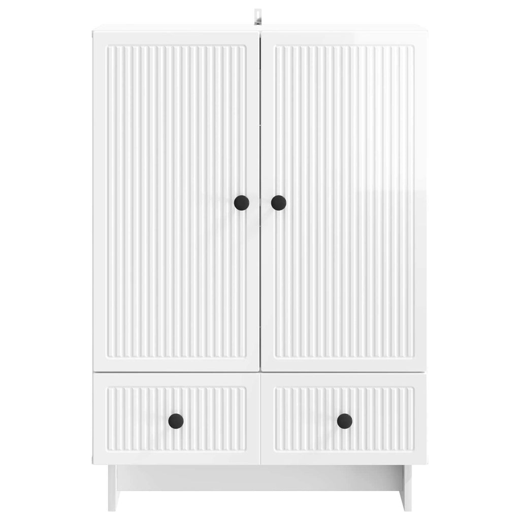 vidaXL Bufet Biały Wysoki Połysk 66 x 34,5 x 95 cm Drewno inżynieryjne