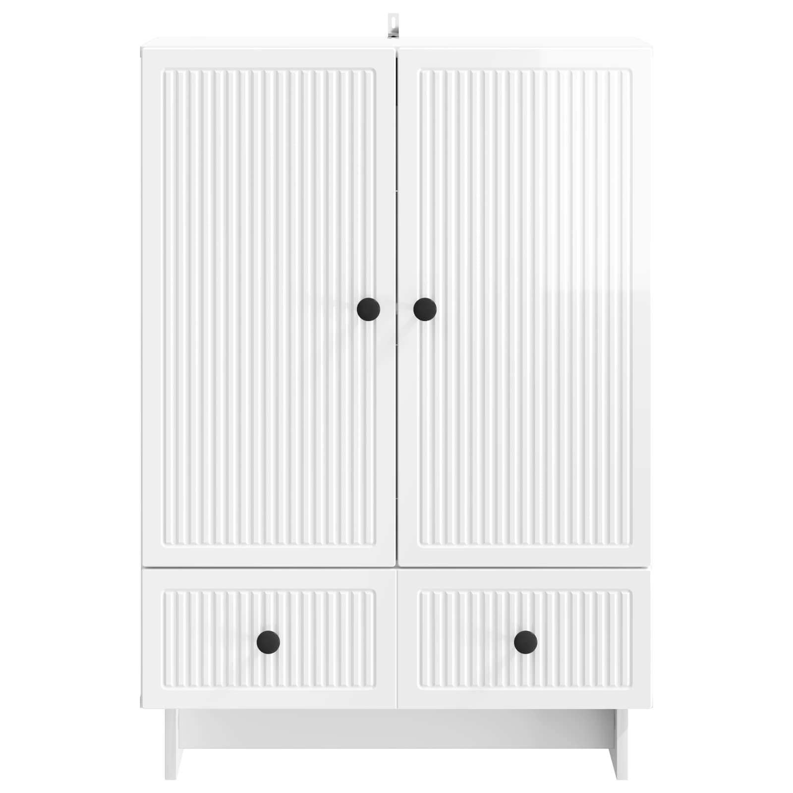 vidaXL Bufet Biały Wysoki Połysk 66 x 34,5 x 95 cm Drewno inżynieryjne