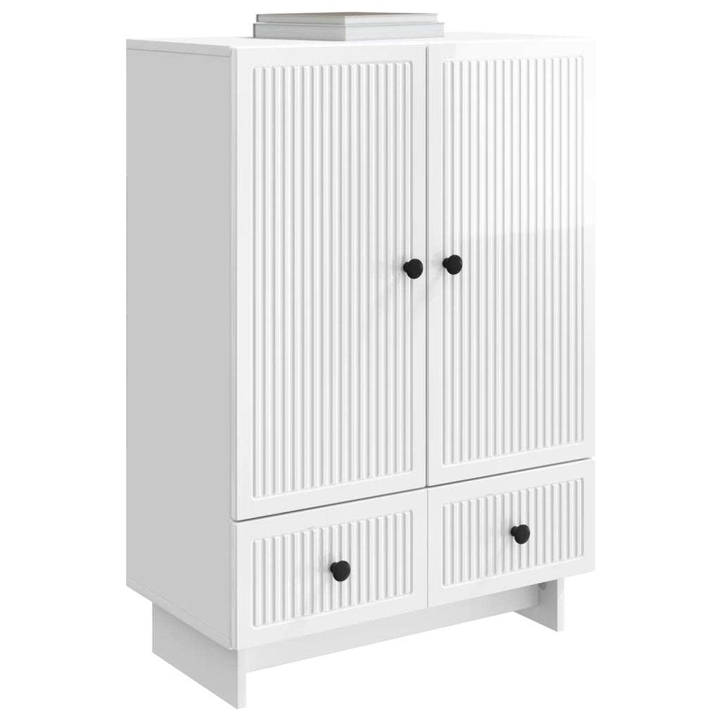 vidaXL Bufet Biały Wysoki Połysk 66 x 34,5 x 95 cm Drewno inżynieryjne