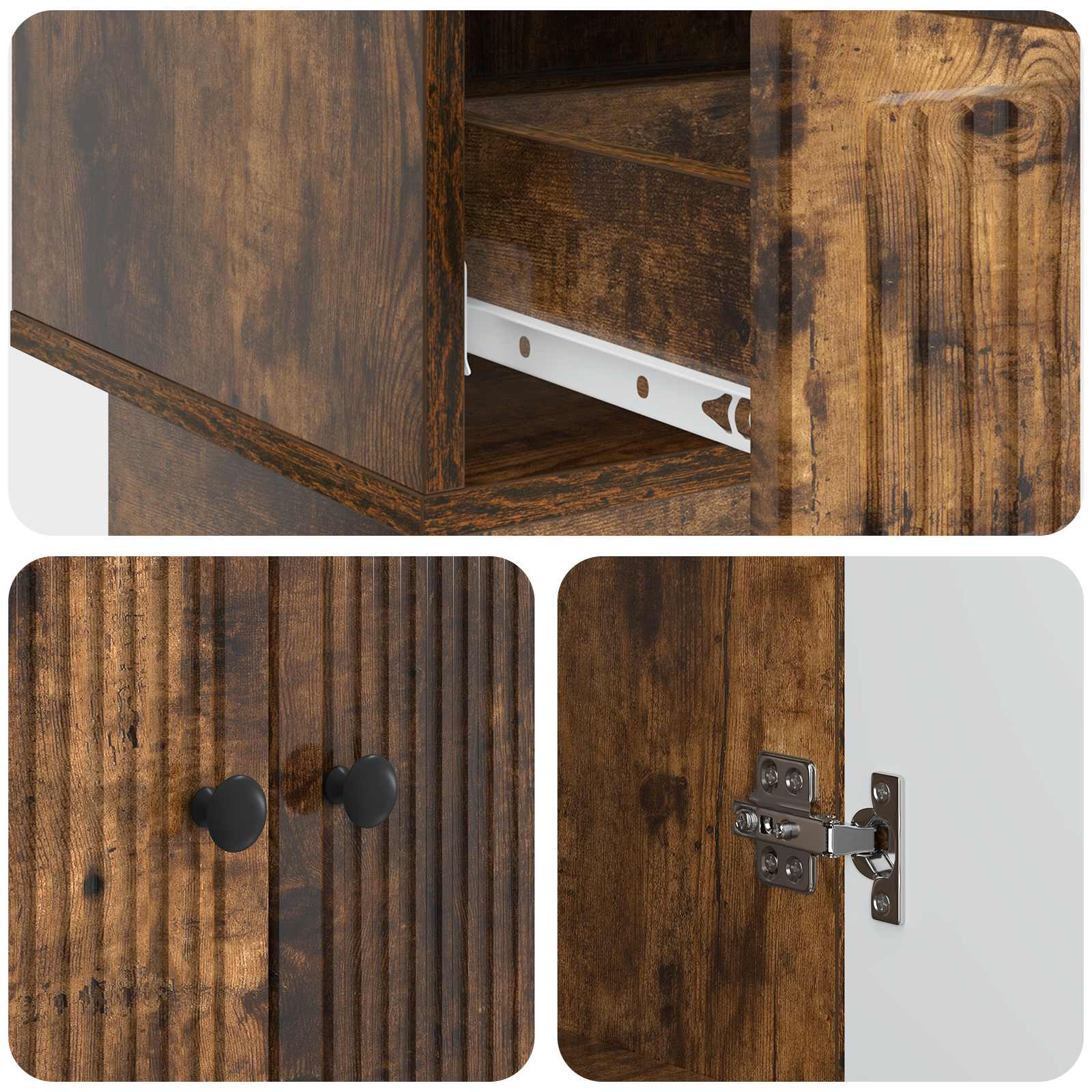 vidaXL Bufet Dąb Wędzony 66 x 34,5 x 95 cm Drewno inżynieryjne