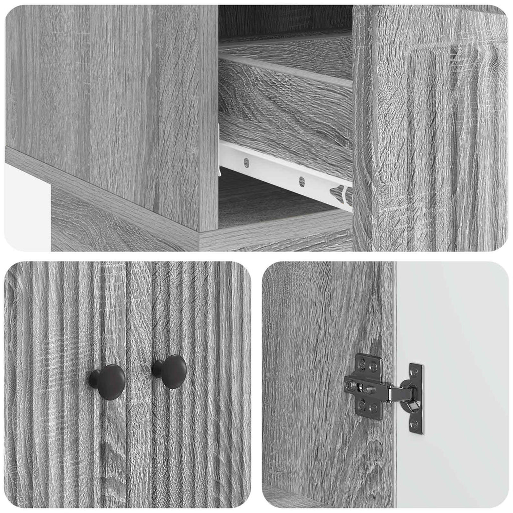 vidaXL Bufet Szary Sonoma 66 x 34,5 x 95 cm Drewno inżynieryjne