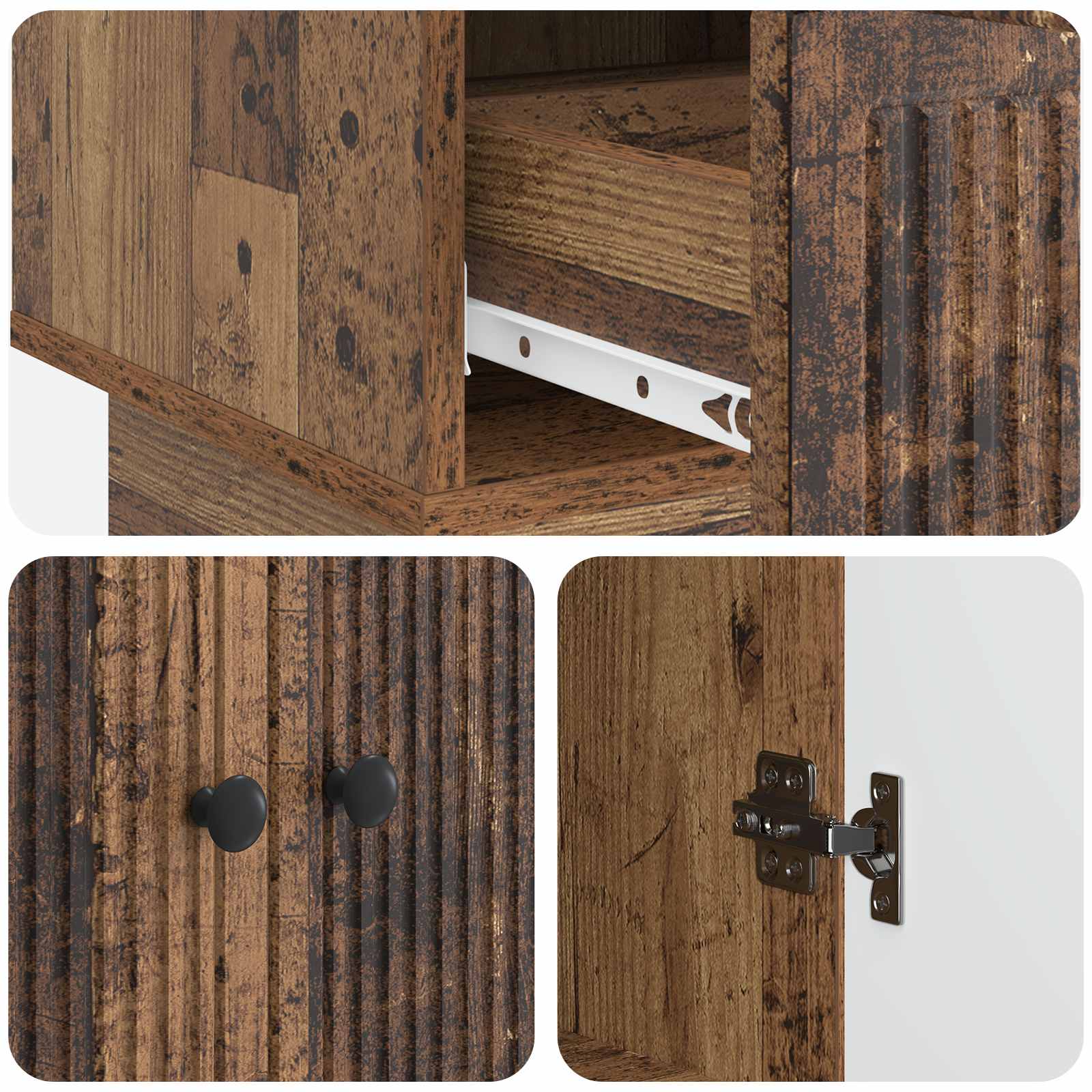 vidaXL Bufet Stare drewno 66 x 34,5 x 95 cm Drewno inżynieryjne