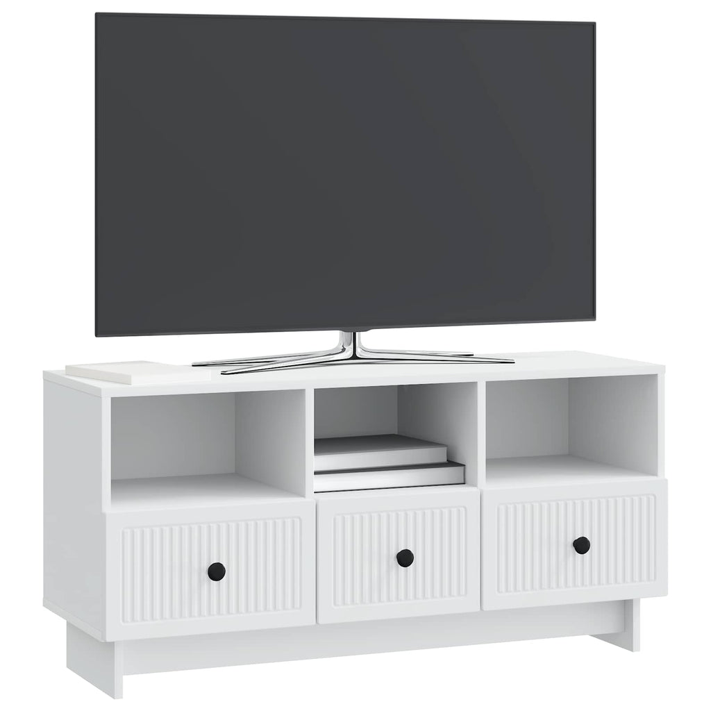 vidaXL Szafka pod telewizor z szufladą Biały 102 x 34,5 x 50 cm
