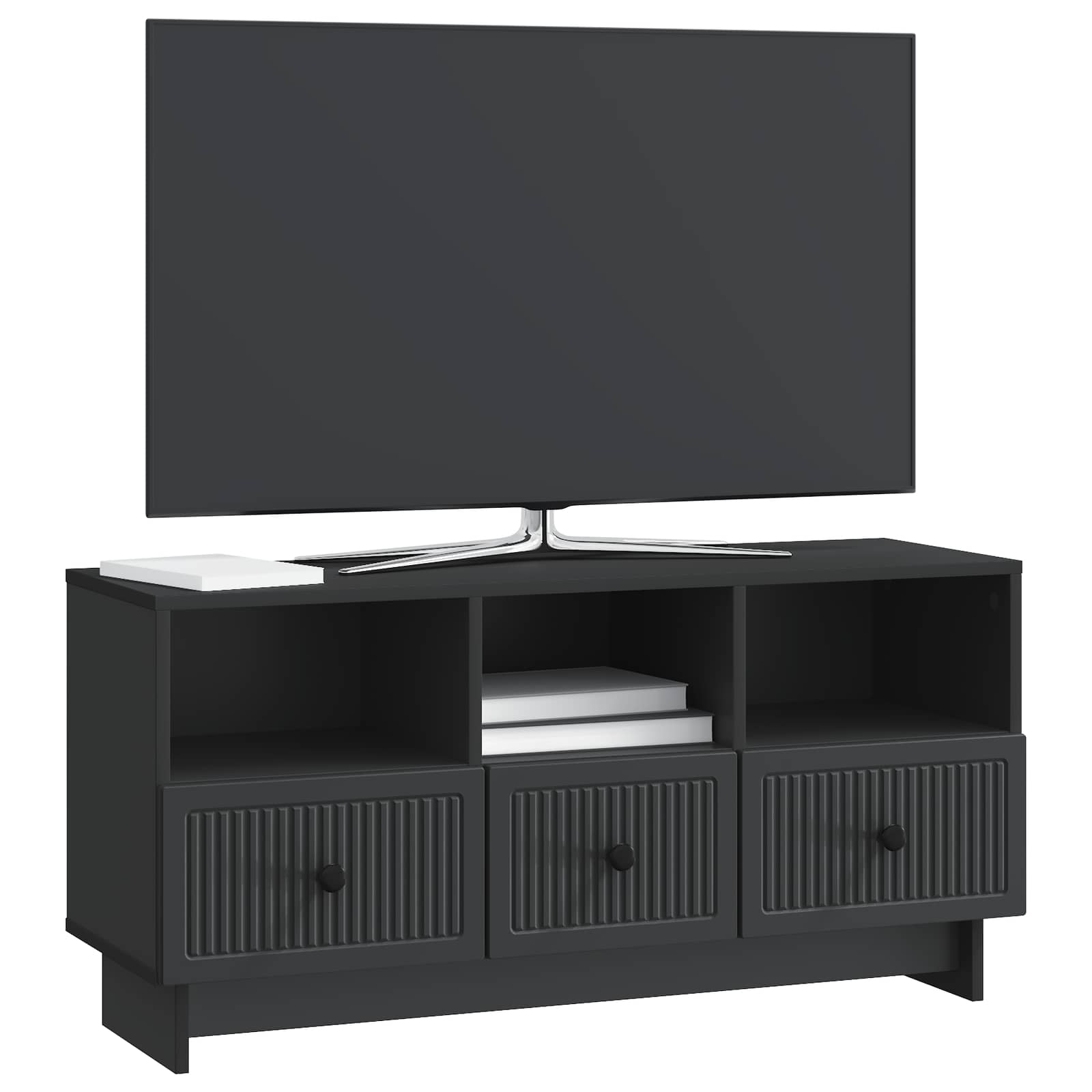 vidaXL Szafka pod telewizor z szufladą Czarny 102 x 34,5 x 50 cm