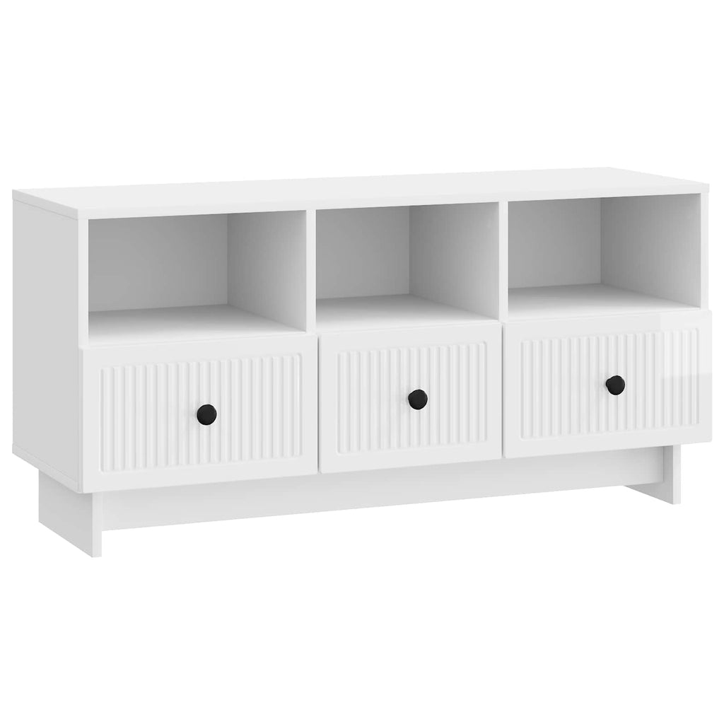 vidaXL Szafka pod telewizor Biały wysoki połysk 102 x 34,5 x 50 cm