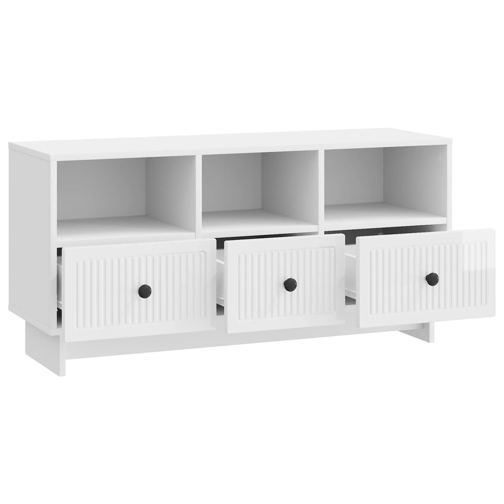 vidaXL Szafka pod telewizor Biały wysoki połysk 102 x 34,5 x 50 cm