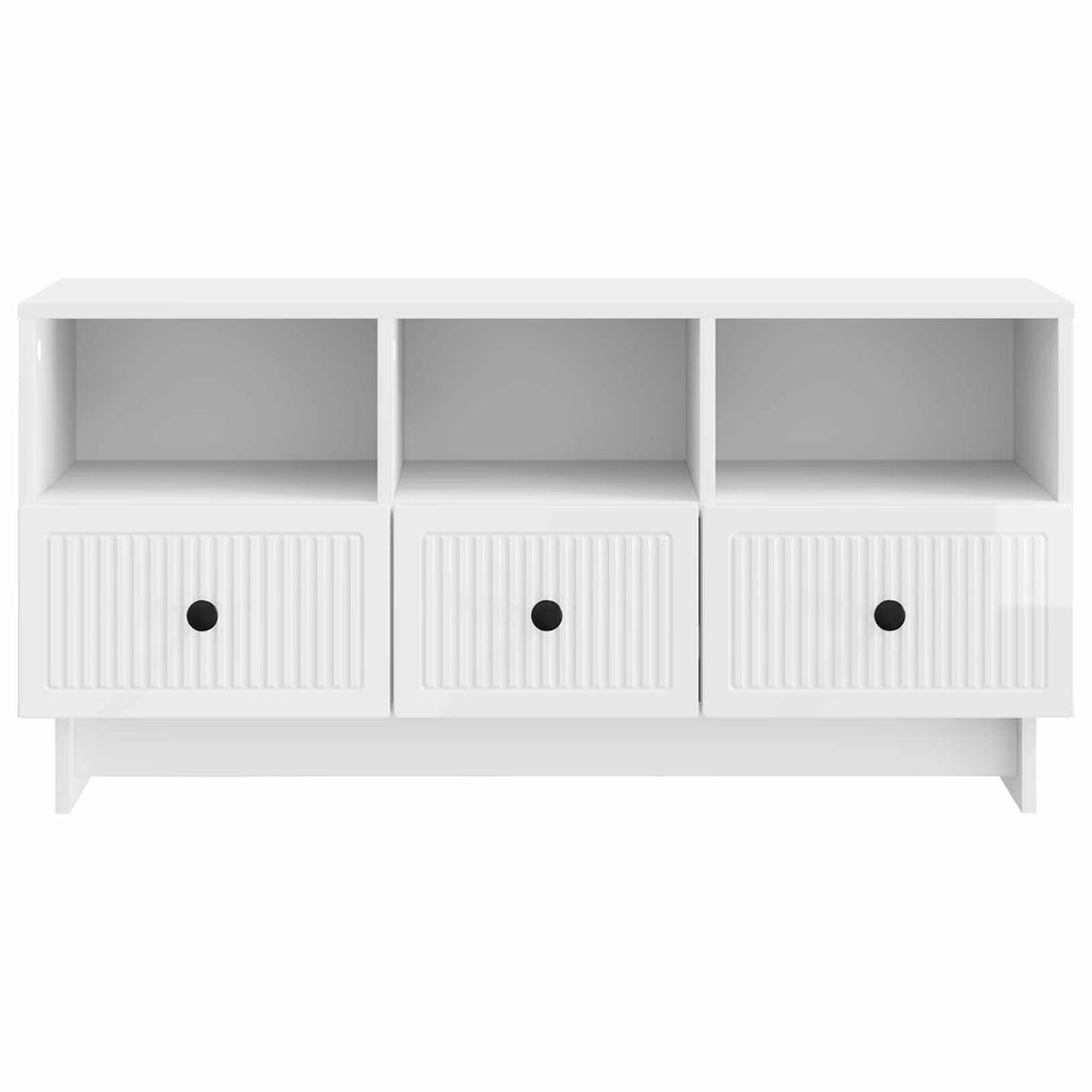 vidaXL Szafka pod telewizor Biały wysoki połysk 102 x 34,5 x 50 cm