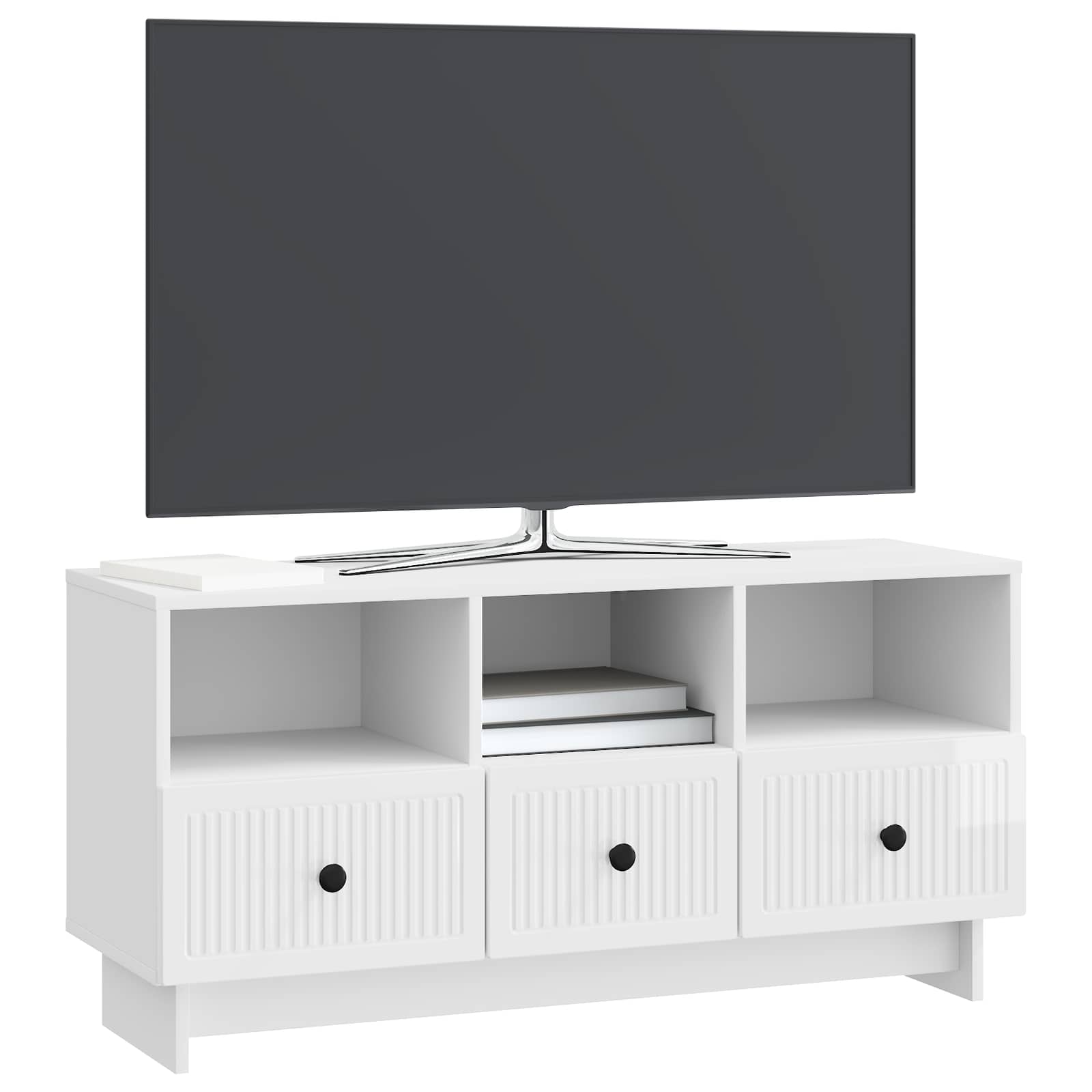 vidaXL Szafka pod telewizor Biały wysoki połysk 102 x 34,5 x 50 cm