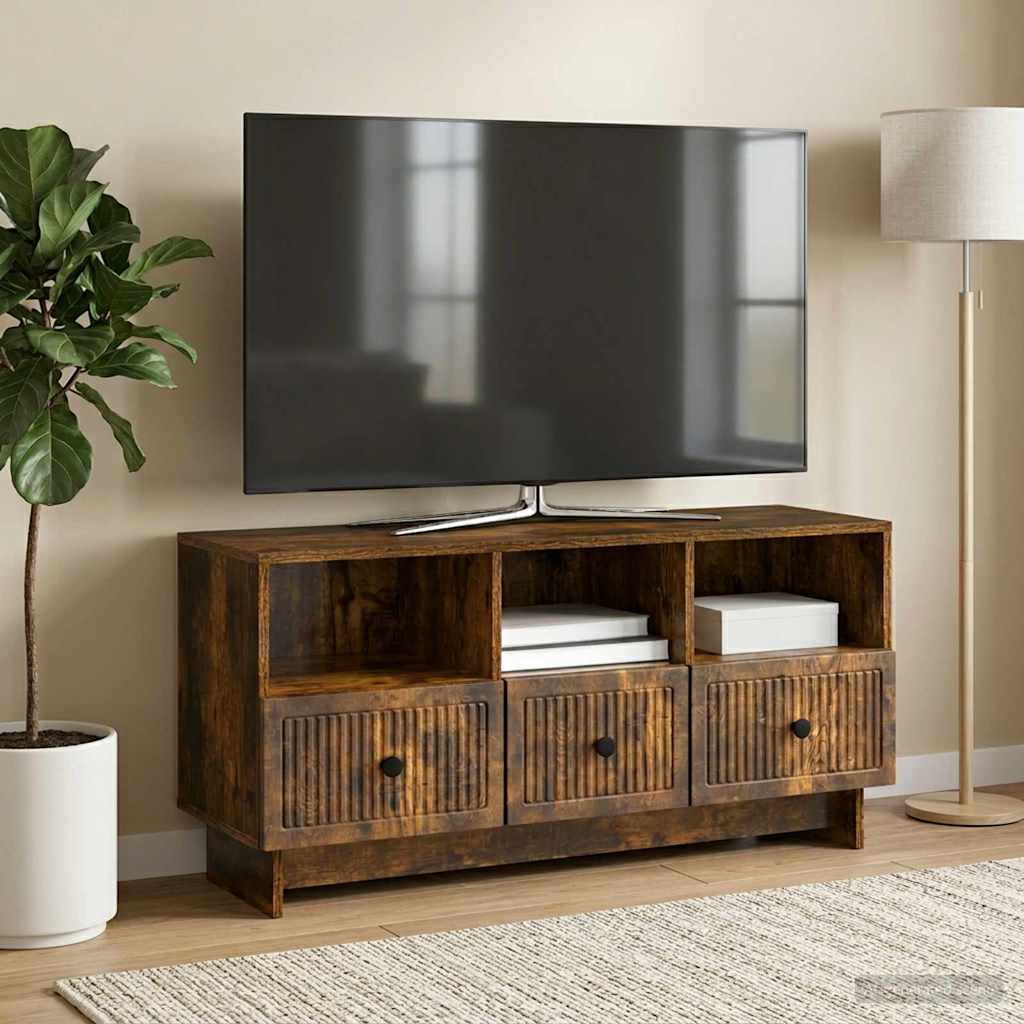 vidaXL Szafka pod telewizor z szufladą Dąb wędzony 102 x 34,5 x 50 cm
