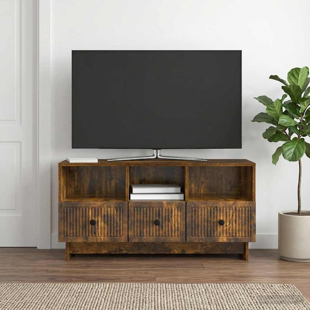 vidaXL Szafka pod telewizor z szufladą Dąb wędzony 102 x 34,5 x 50 cm