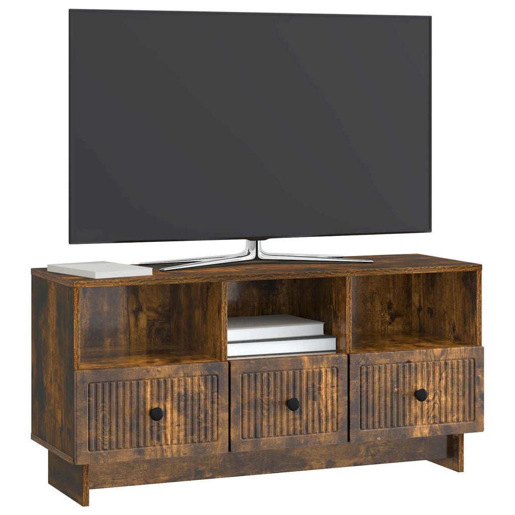 vidaXL Szafka pod telewizor z szufladą Dąb wędzony 102 x 34,5 x 50 cm
