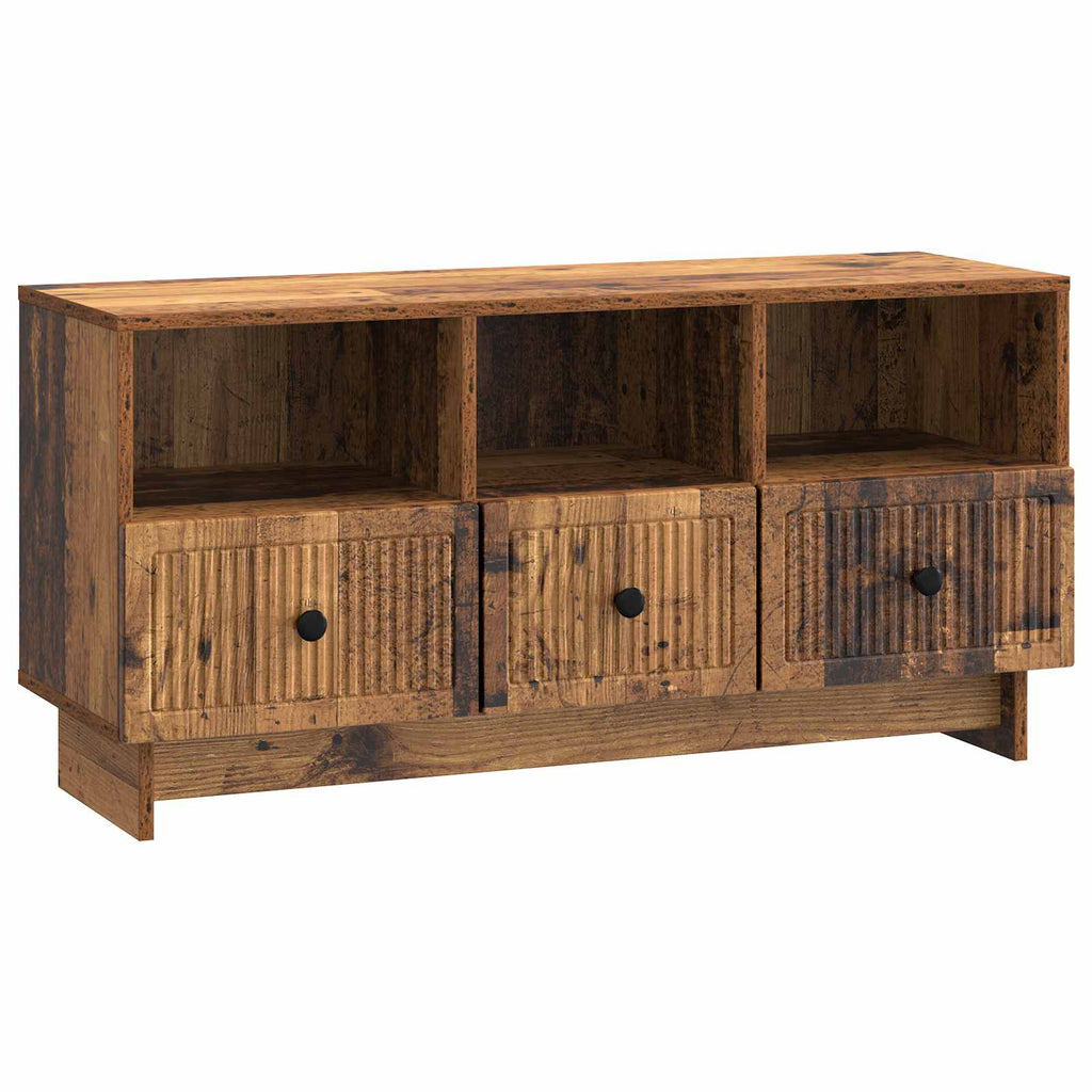 vidaXL Szafka pod telewizor z szufladą Stare drewno 102 x 34,5 x 50 cm
