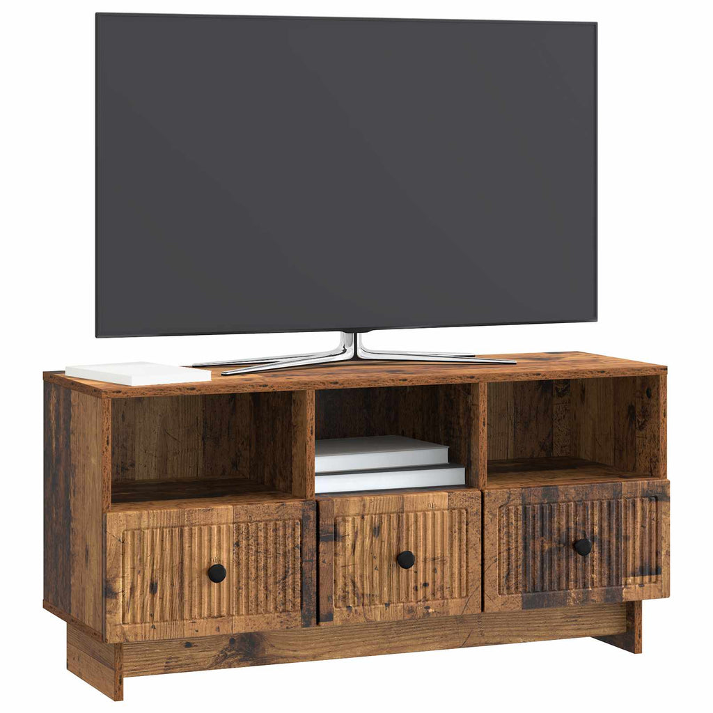 vidaXL Szafka pod telewizor z szufladą Stare drewno 102 x 34,5 x 50 cm