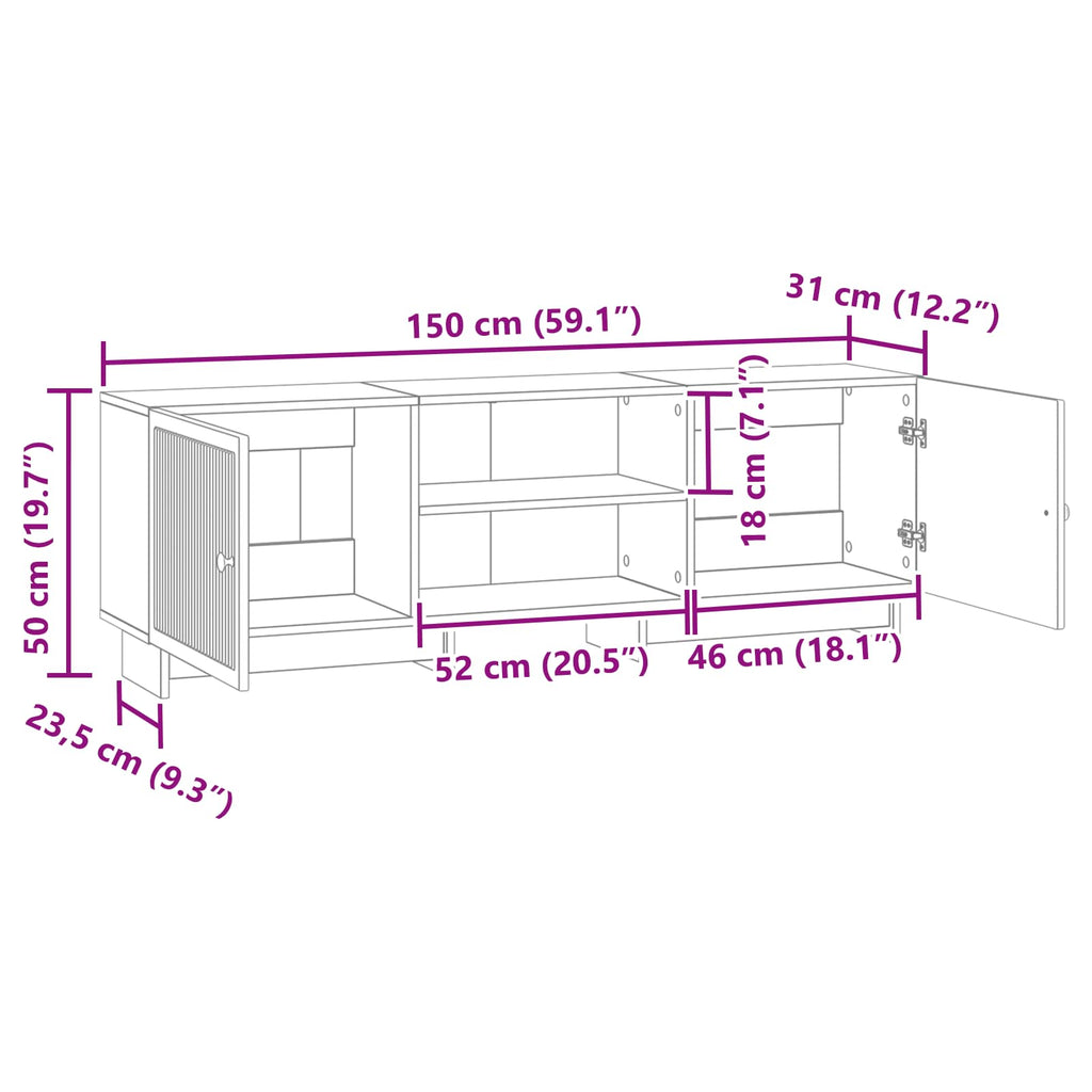 vidaXL Szafka pod telewizor Betonowy Szary 150 x 31 x 50 cm
