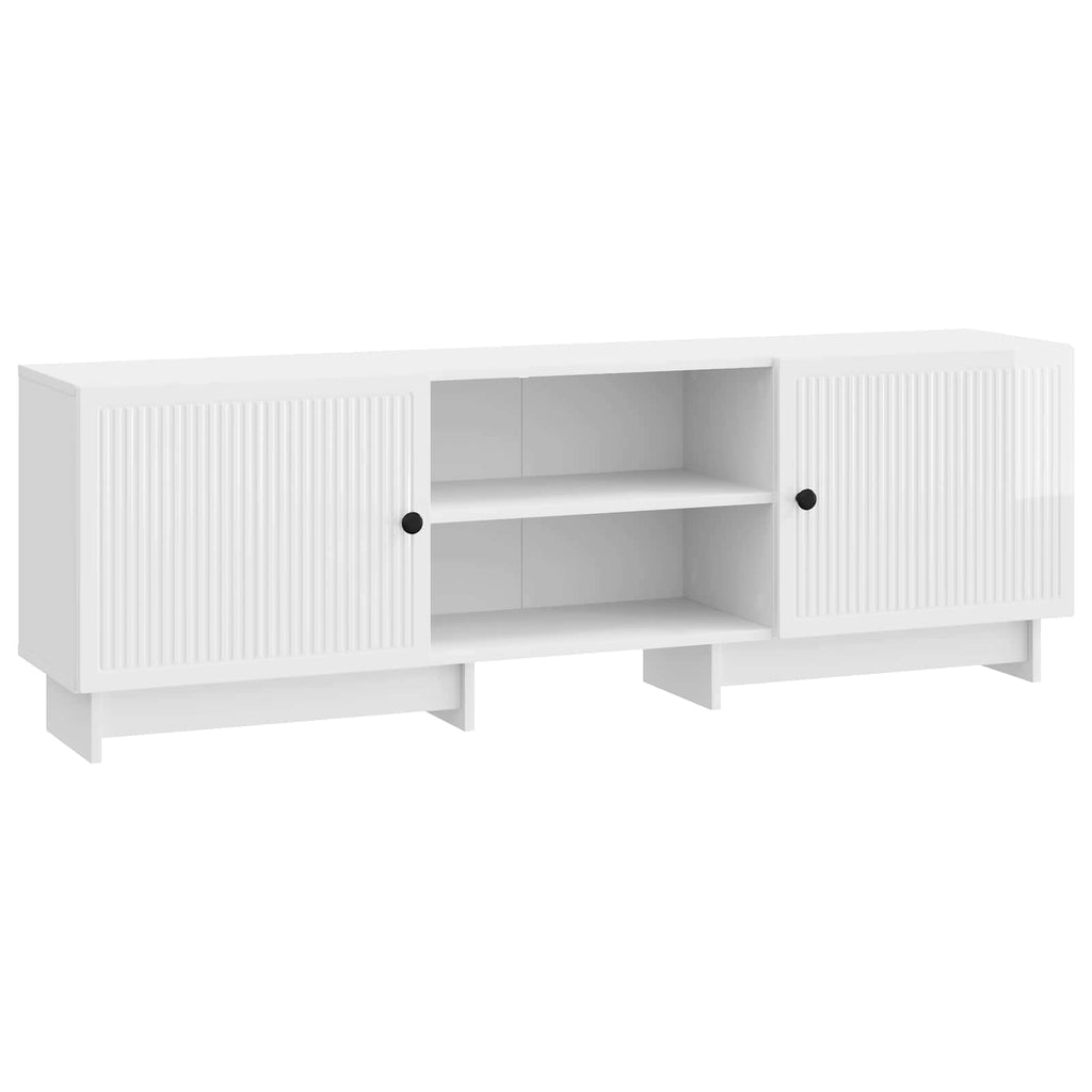 vidaXL Szafka pod telewizor Biały Wysoki Połysk 150 x 31 x 50 cm