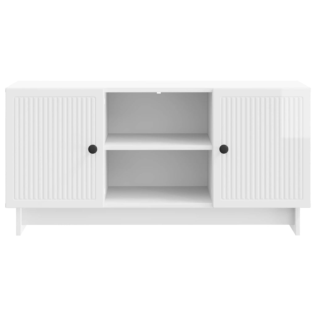 vidaXL Szafka pod telewizor 102 x 34,5 x 50 cm Biały wysoki połysk