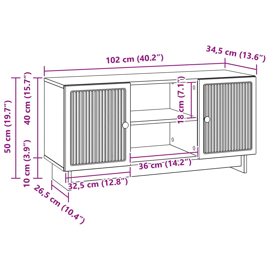 vidaXL Szafka pod telewizor 102 x 34,5 x 50 cm Stare drewno