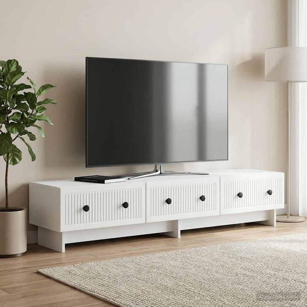 vidaXL Szafka pod telewizor z szufladą Biały 147 x 34,5 x 30 cm