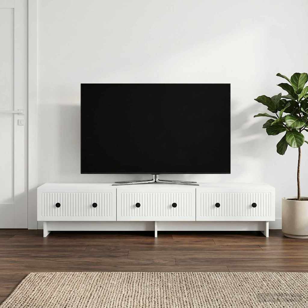 vidaXL Szafka pod telewizor z szufladą Biały 147 x 34,5 x 30 cm