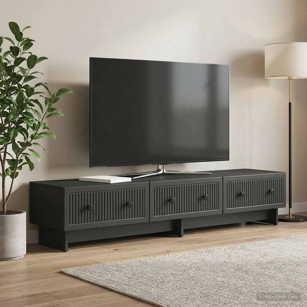 vidaXL Szafka pod telewizor z szufladą Czarny 147 x 34,5 x 30 cm
