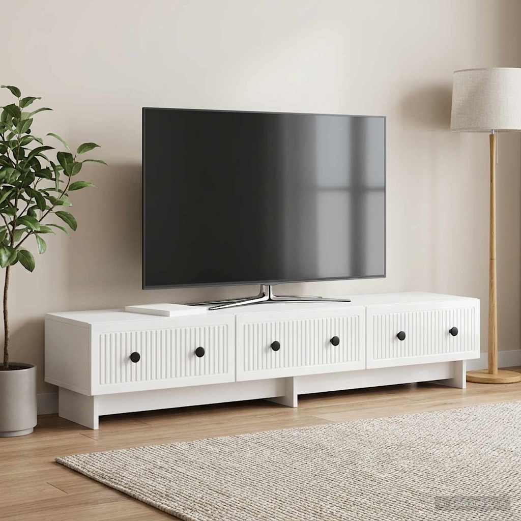 vidaXL Szafka pod telewizor Biały wysoki połysk 147 x 34,5 x 30 cm