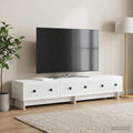 vidaXL Szafka pod telewizor Biały wysoki połysk 147 x 34,5 x 30 cm