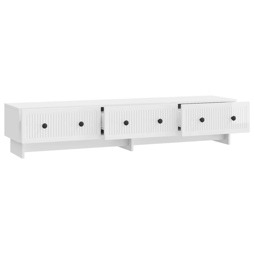 vidaXL Szafka pod telewizor Biały wysoki połysk 147 x 34,5 x 30 cm