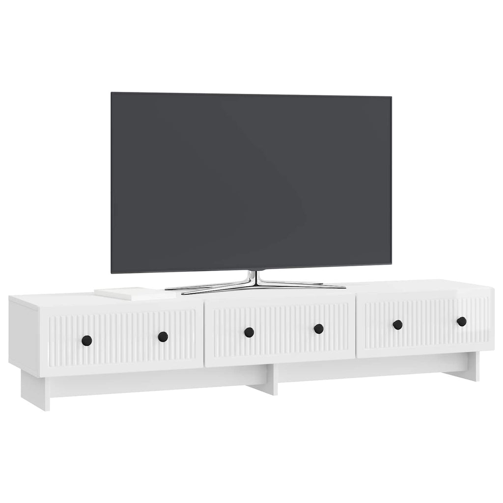 vidaXL Szafka pod telewizor Biały wysoki połysk 147 x 34,5 x 30 cm