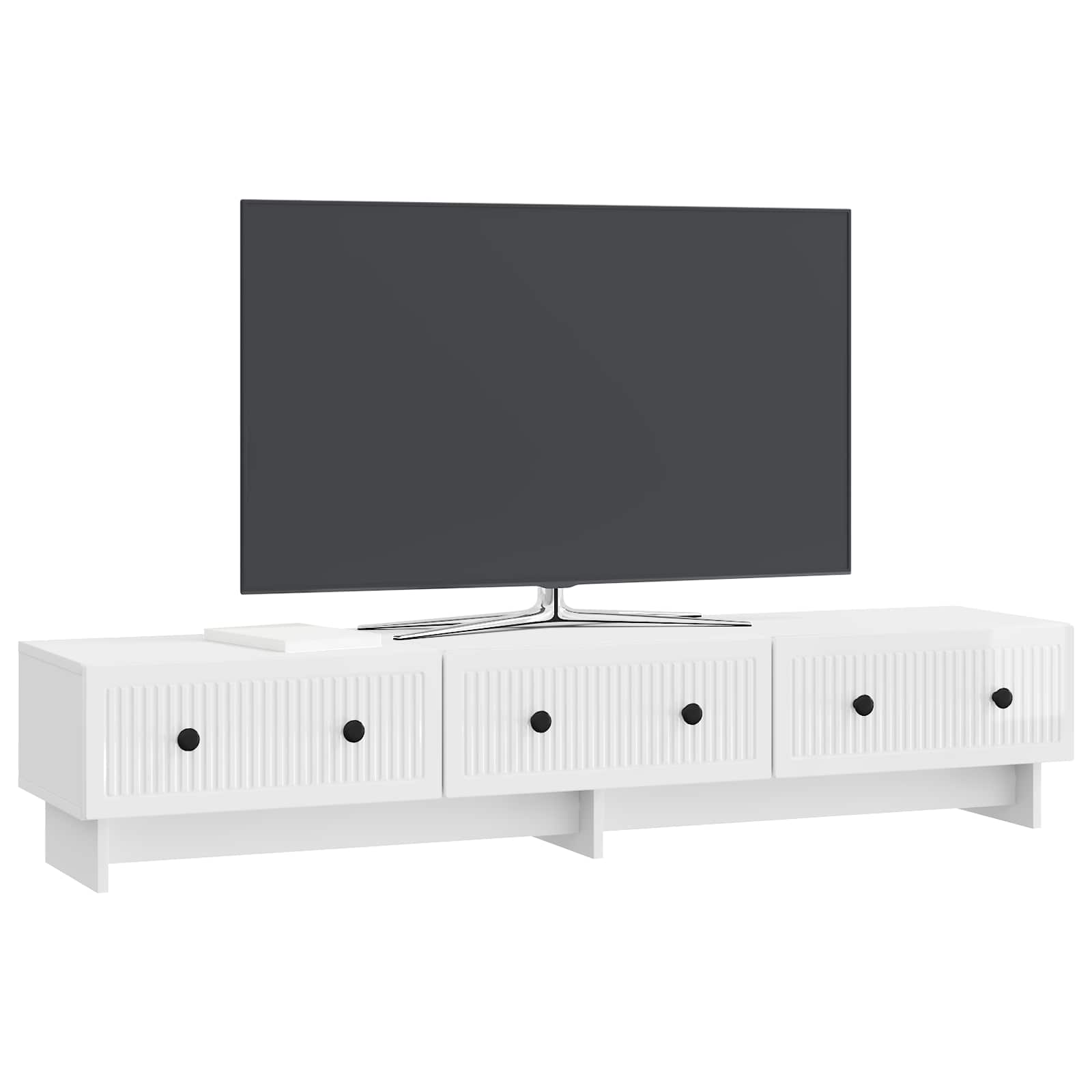vidaXL Szafka pod telewizor Biały wysoki połysk 147 x 34,5 x 30 cm