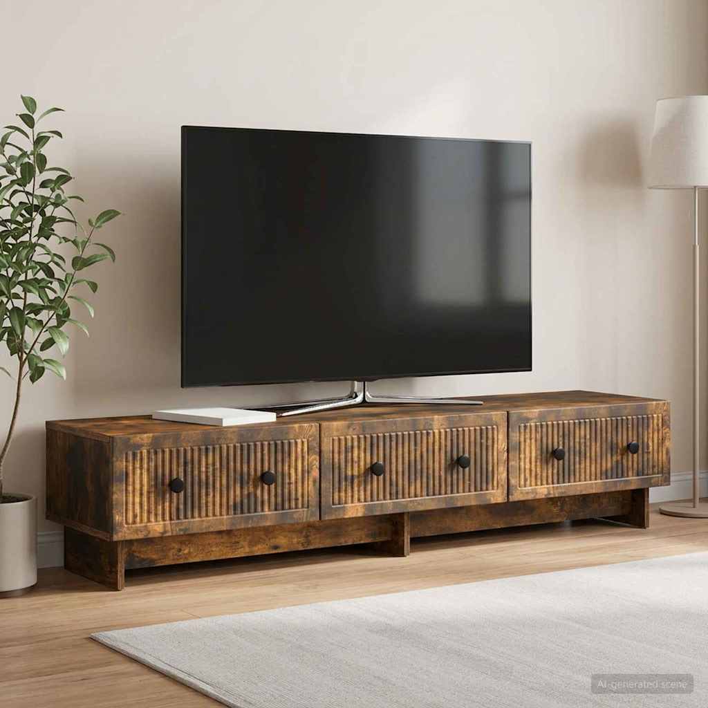 vidaXL Szafka pod telewizor z szufladą Dąb wędzony 147 x 34,5 x 30 cm