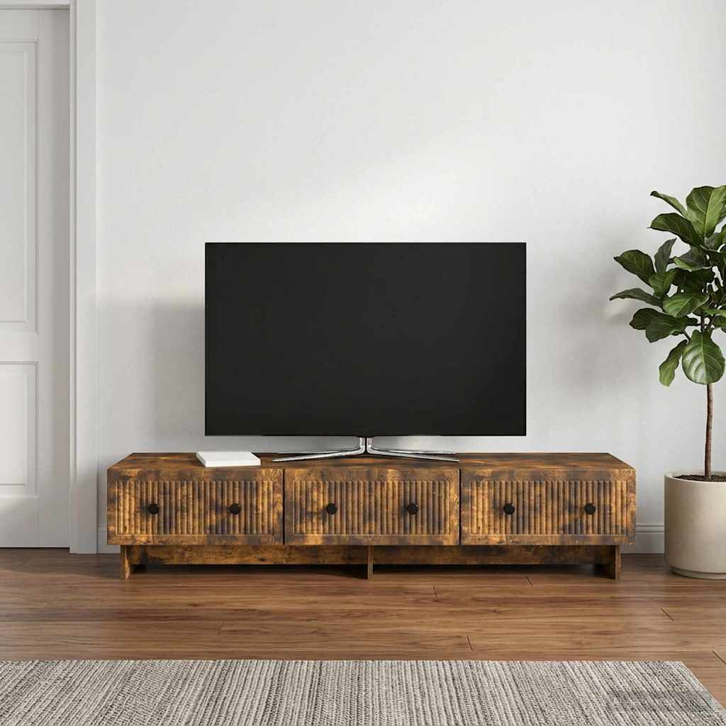 vidaXL Szafka pod telewizor z szufladą Dąb wędzony 147 x 34,5 x 30 cm