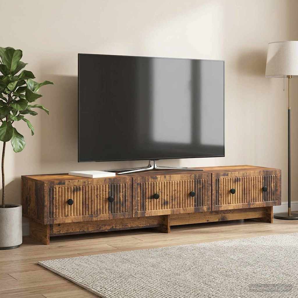 vidaXL Szafka pod telewizor 147 x 34,5 x 30 cm Stare drewno