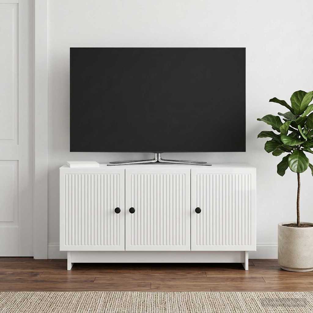 vidaXL Szafka pod telewizor Biały wysoki połysk 99 x 34,5 x 50 cm