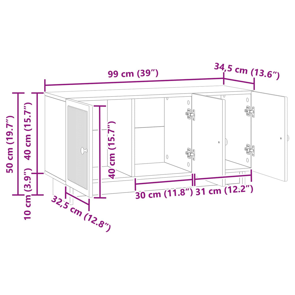 vidaXL Szafka pod telewizor Szary Sonoma 99 x 34,5 x 50 cm