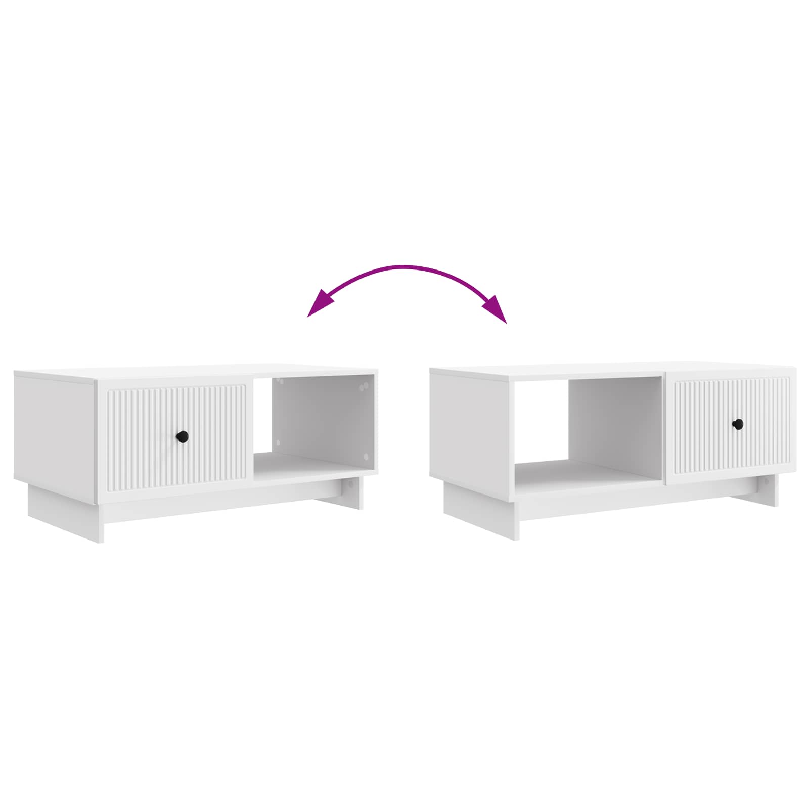 vidaXL Stolik kawowy Biały 90 x 50 x 40 cm Drewno inżynieryjne