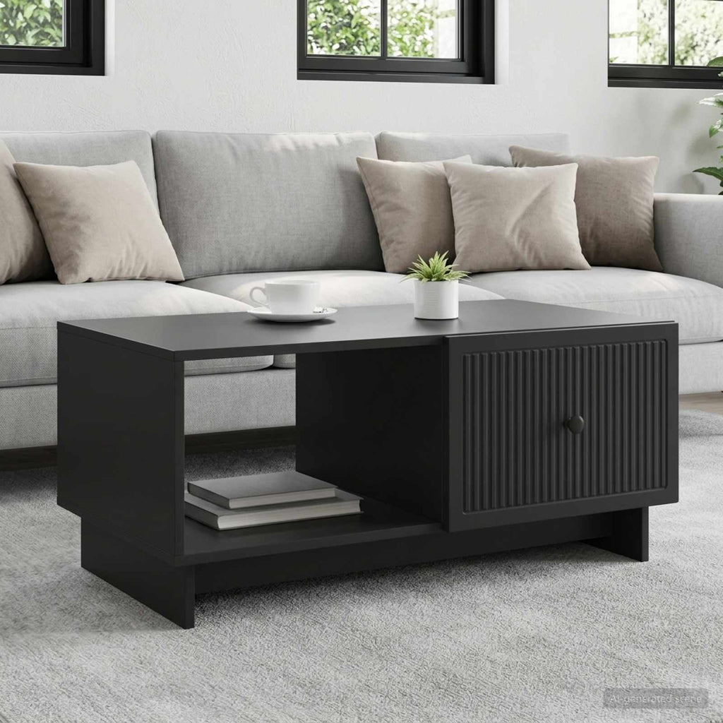 vidaXL Stolik kawowy Czarny 90 x 50 x 40 cm Drewno inżynieryjne