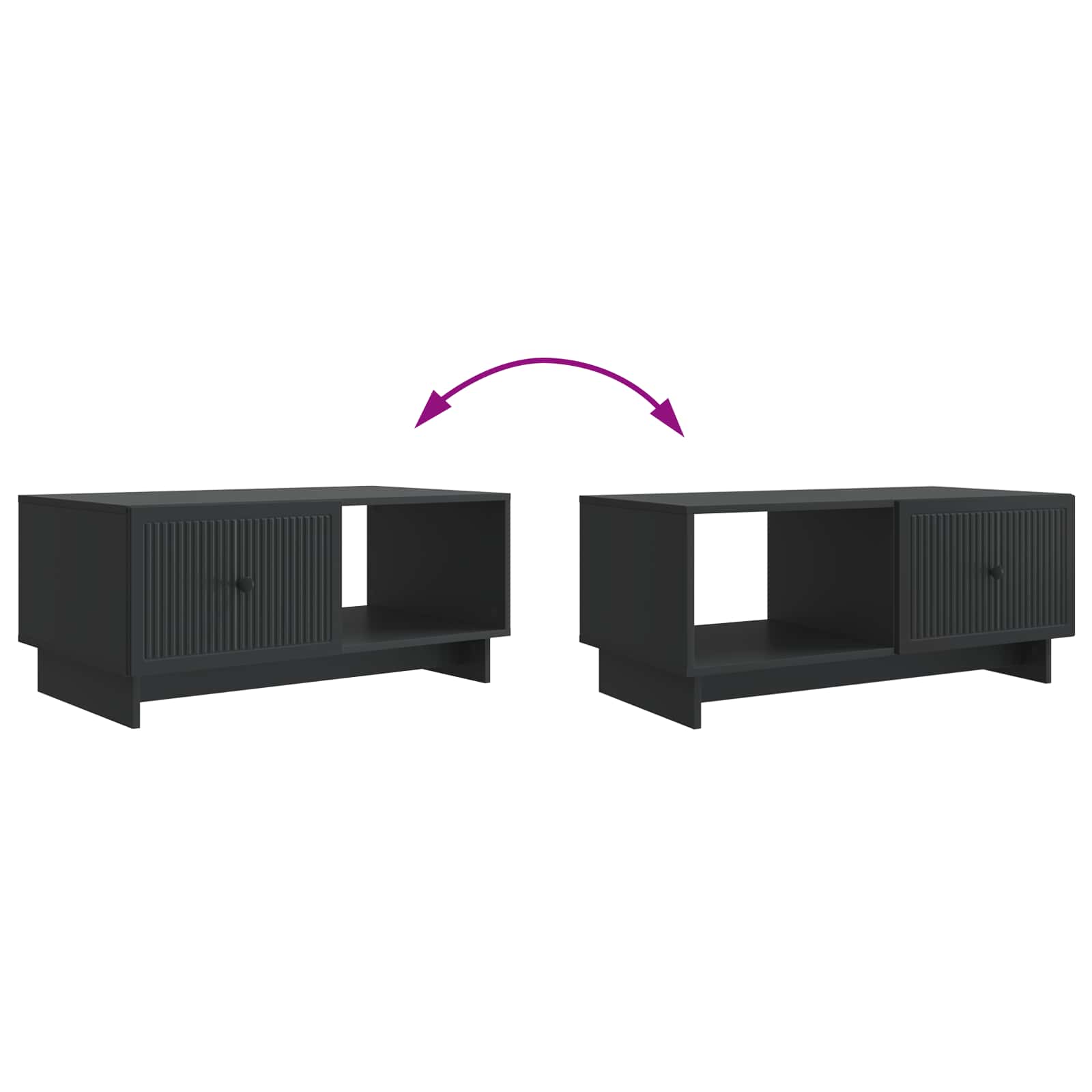 vidaXL Stolik kawowy Czarny 90 x 50 x 40 cm Drewno inżynieryjne