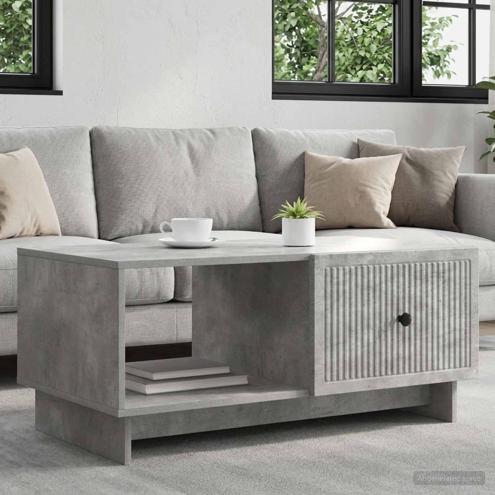 vidaXL Stolik kawowy Betonowy szary 90 x 50 x 40 cm