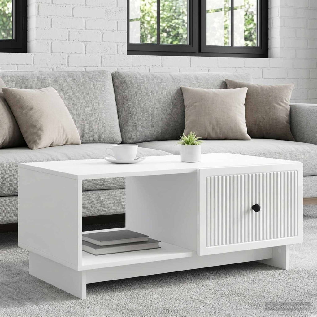 vidaXL Stolik kawowy Biały wysoki połysk 90 x 50 x 40 cm