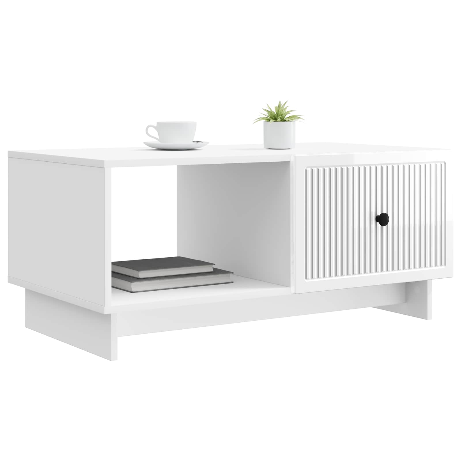 vidaXL Stolik kawowy Biały wysoki połysk 90 x 50 x 40 cm