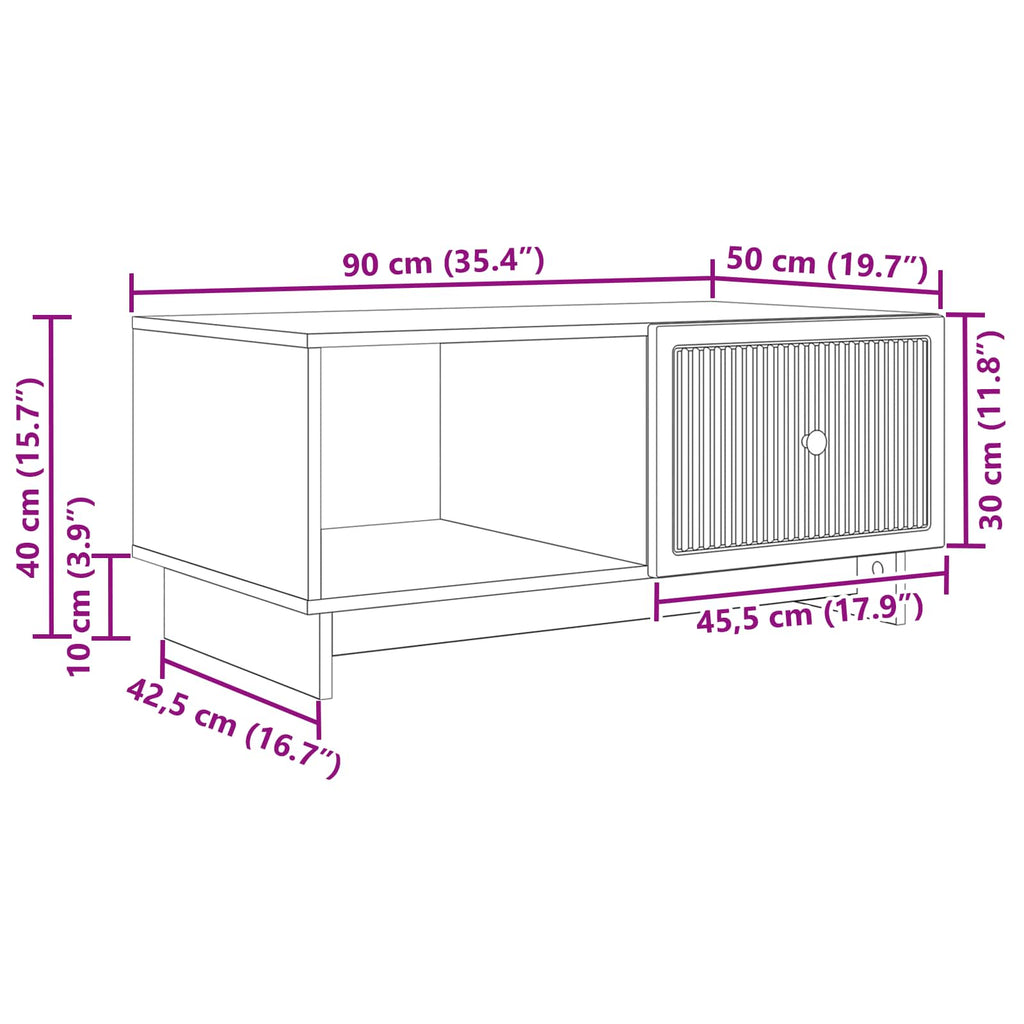 vidaXL Stolik kawowy Biały wysoki połysk 90 x 50 x 40 cm